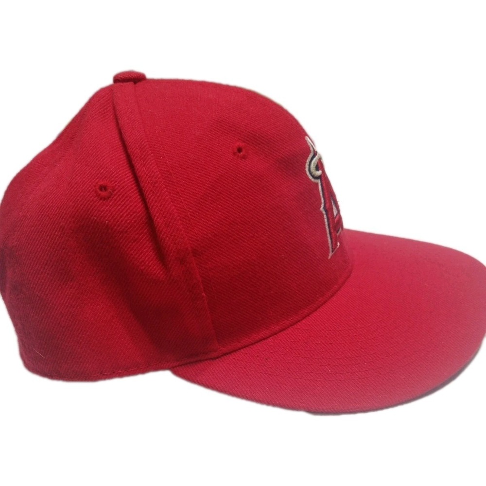 New Era Los Angeles Angels Fitted Hat 7 1/4 Red MLB Cap Anaheim Era Y2K - Picture 5 of 6